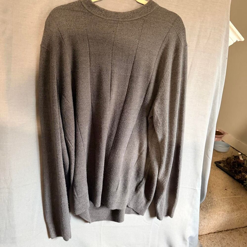 Dockers Men's Grey and Brown Jumper